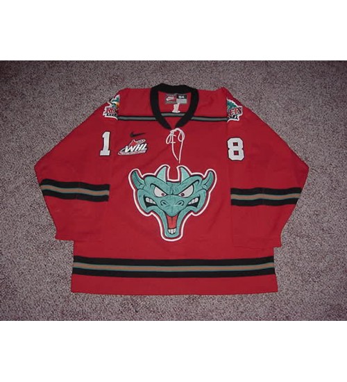 Custom WHL Kelowna Rockets 01 02 Cam Paddock Third Hockey Jersey Red